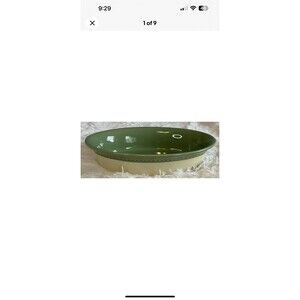 Paula Deen Southern Gathering Braid Green Oval 2 Quart Open Casserole Dish #CO23